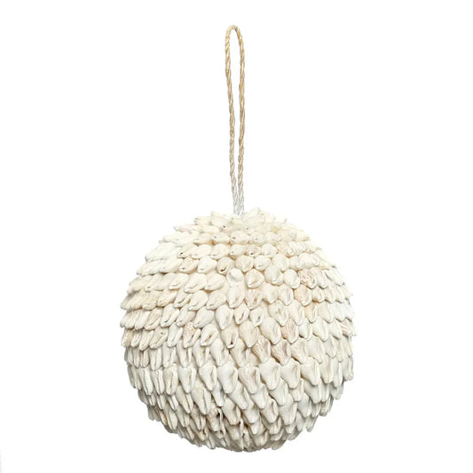 Boules en coquillages suspendues pour décoration intérieure élégante Blanc L