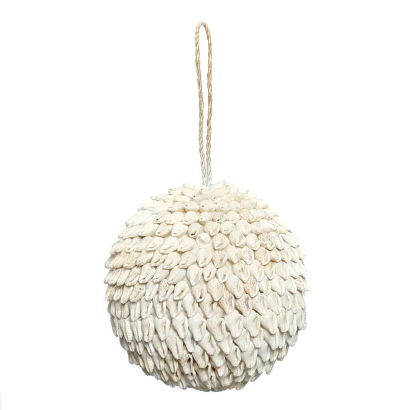 Boules en coquillages suspendues pour décoration intérieure élégante Blanc L