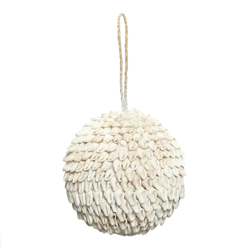Boules en coquillages suspendues pour décoration intérieure élégante Blanc L