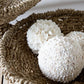 Panier tissé avec boules décoratives blanches pour La boule coquillage à bulles Blanc L