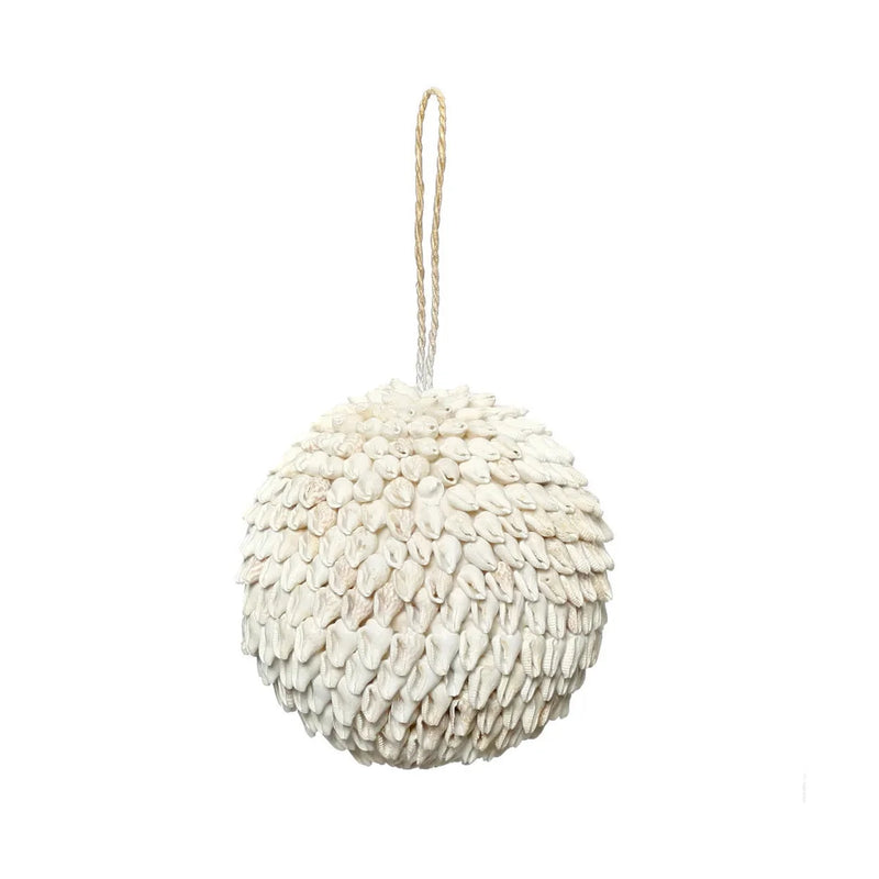 Boule déco en coquillages blancs – Ø9 cm