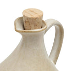 Jarre en céramique blanche avec bouchon en liège pour huile d olive 16 cm