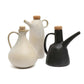 Trois distributeurs d’huile en céramique blanche pour huile d’olive 19 cm