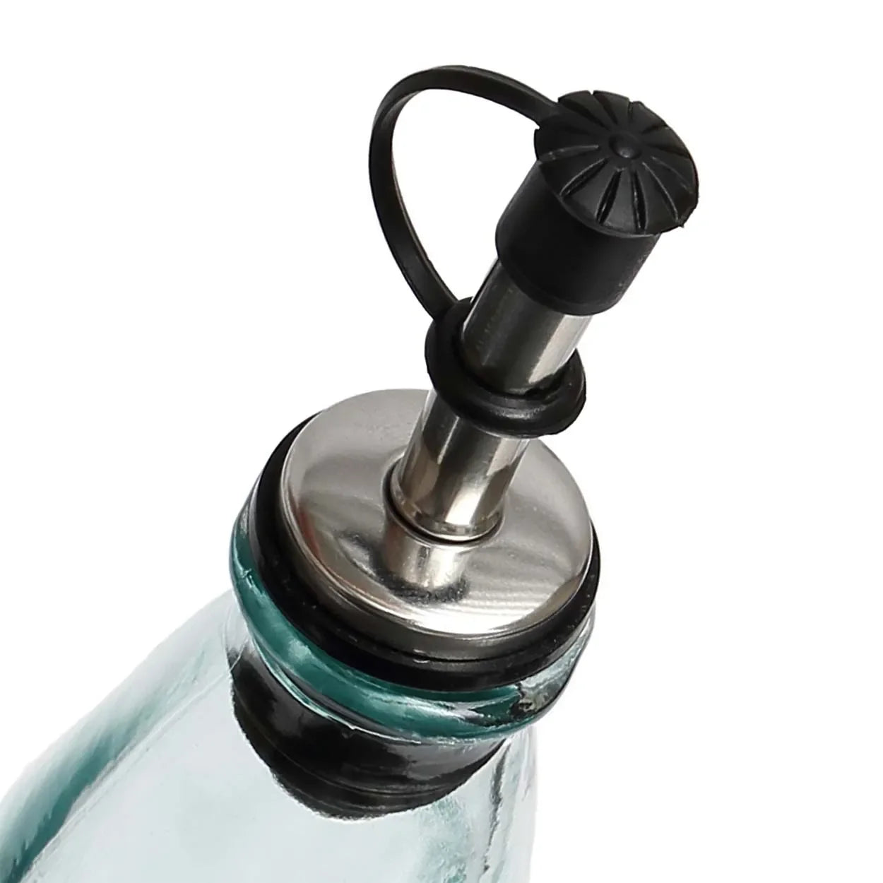 Bouteille en verre avec bec verseur en métal et plastique pour lhuile d’olive La bouteille d’huile d’olive N°03 - Bleu