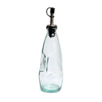 Bouteille en verre transparent bouchon métal pour huile d’olive – H23 cm
