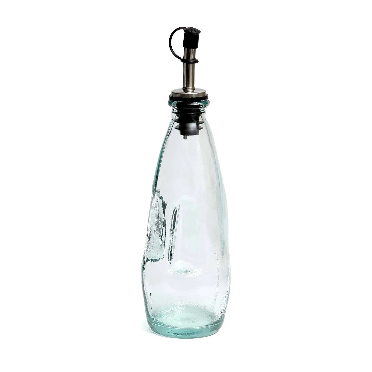 Bouteille en verre transparent bouchon métal pour huile d’olive – H23 cm