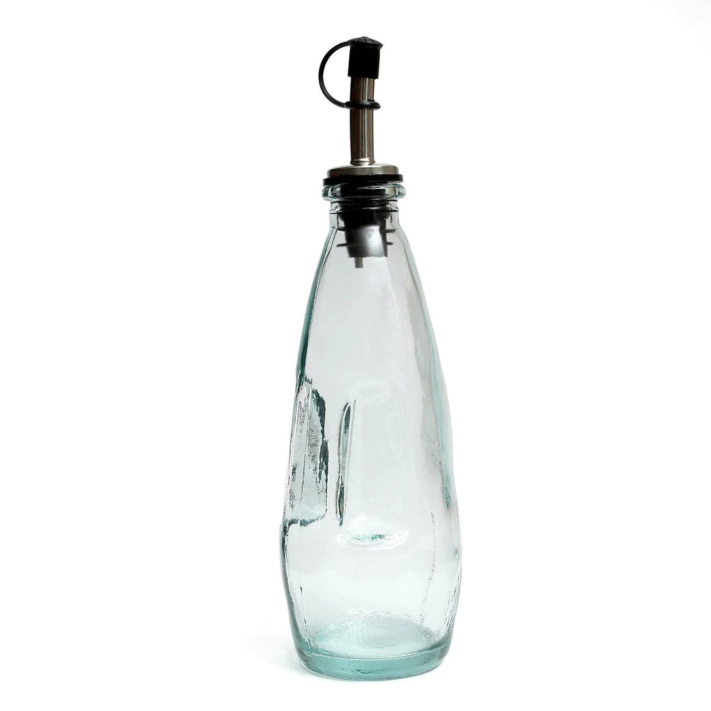 Bouteille en verre transparent bouchon métal pour huile d’olive – H23 cm