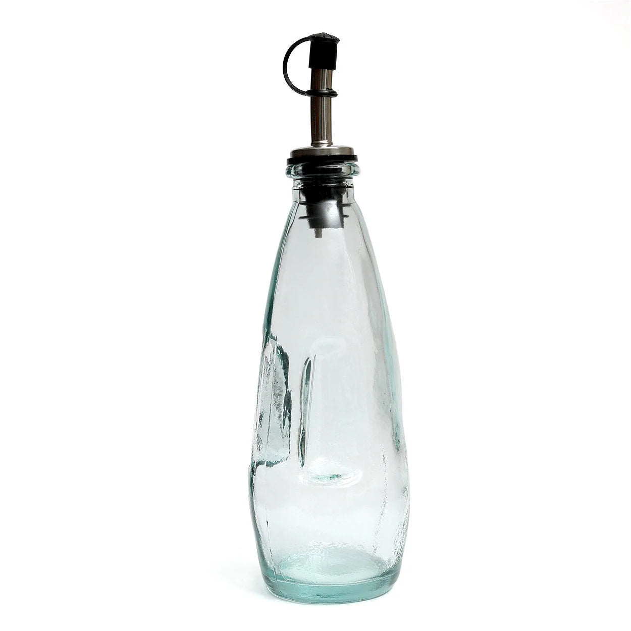 Bouteille en verre transparent bouchon métal pour huile d’olive – H23 cm