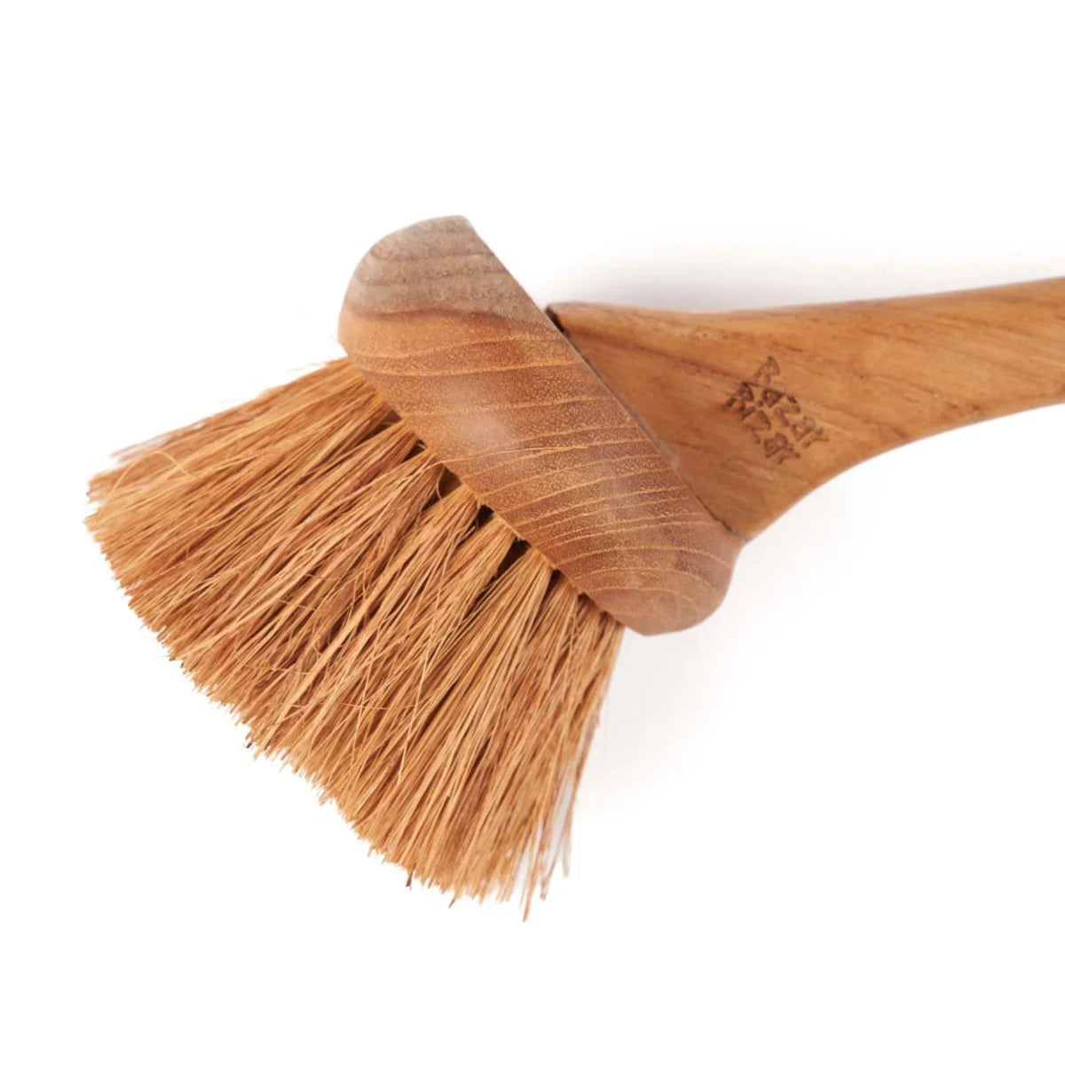 Brosse à vaisselle en bois de teck naturel avec poils végétaux