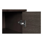 Armoires en bois noir avec charnières, modèle buffet bas avec lattes horizontales