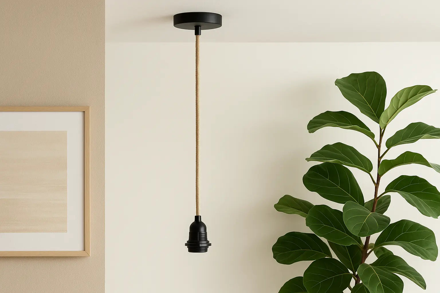 Câble pour luminaire suspendu avec douille intégré