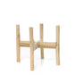 Support en bois pour plante Cache-pot en terre cuite et teck H36 cm béton naturel