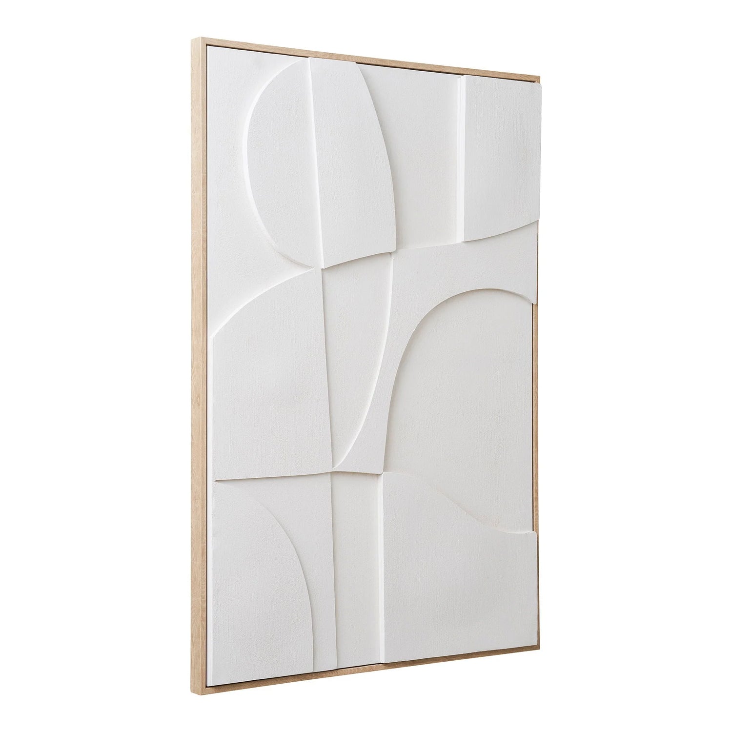 Cadre blanc avec relief géométrique 60x90 cm