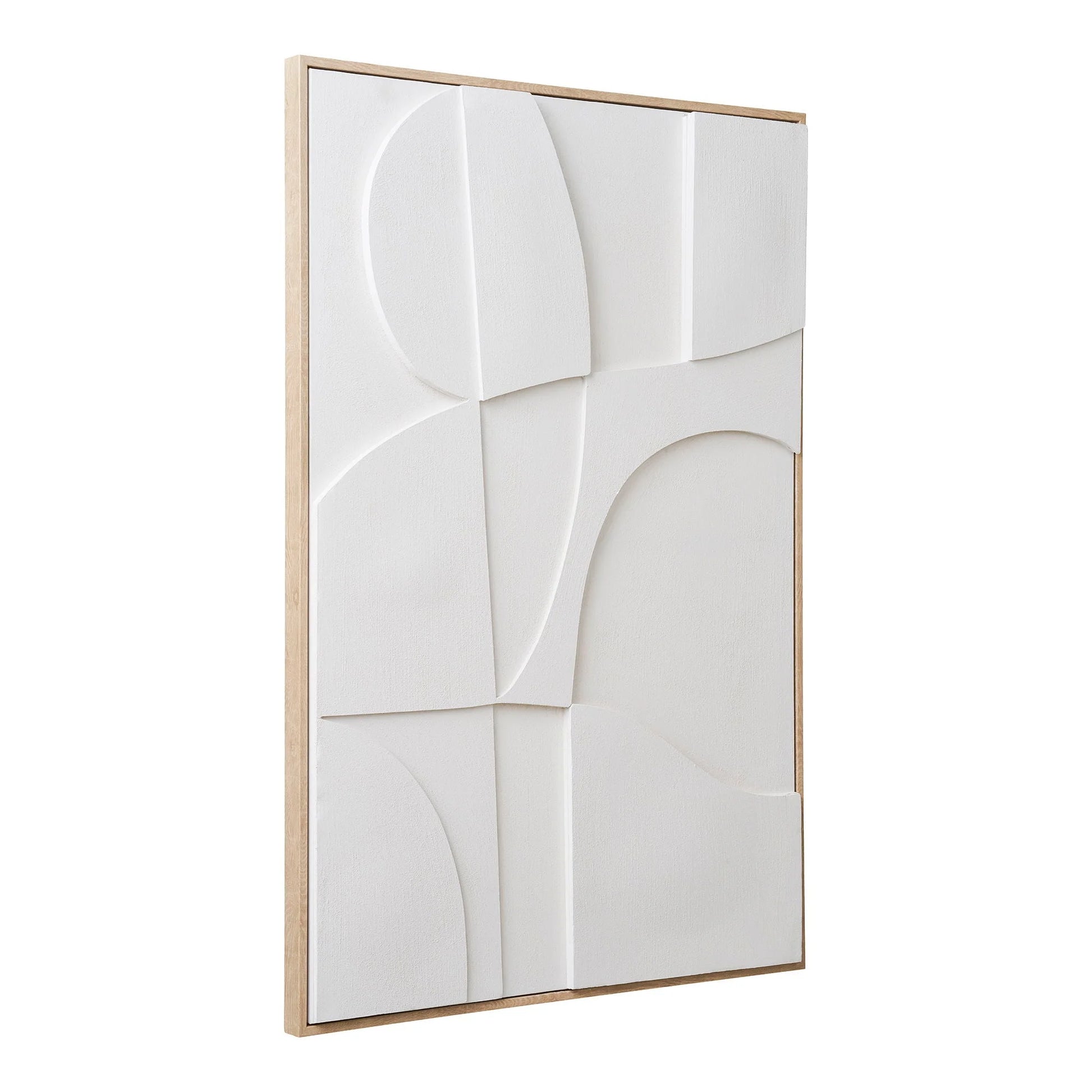 Cadre blanc avec relief géométrique 60x90 cm