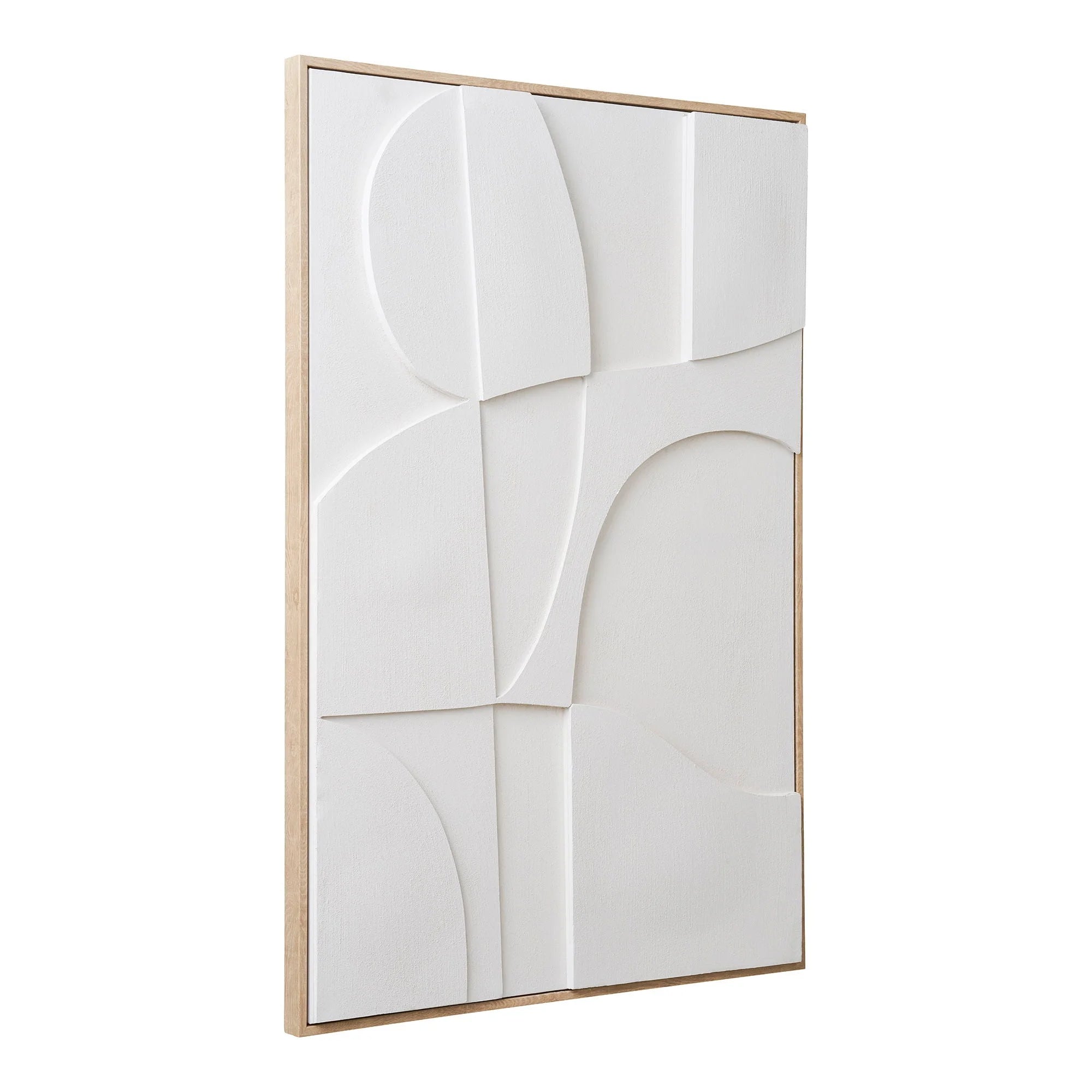 Cadre blanc avec relief géométrique 60x90 cm