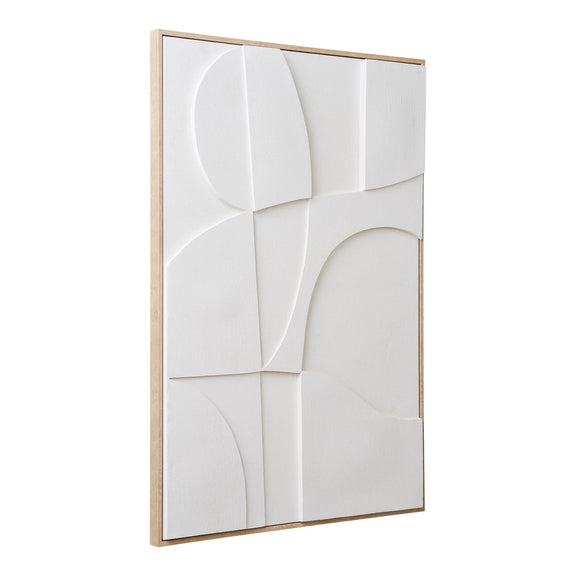 Cadre blanc avec relief géométrique 60x90 cm