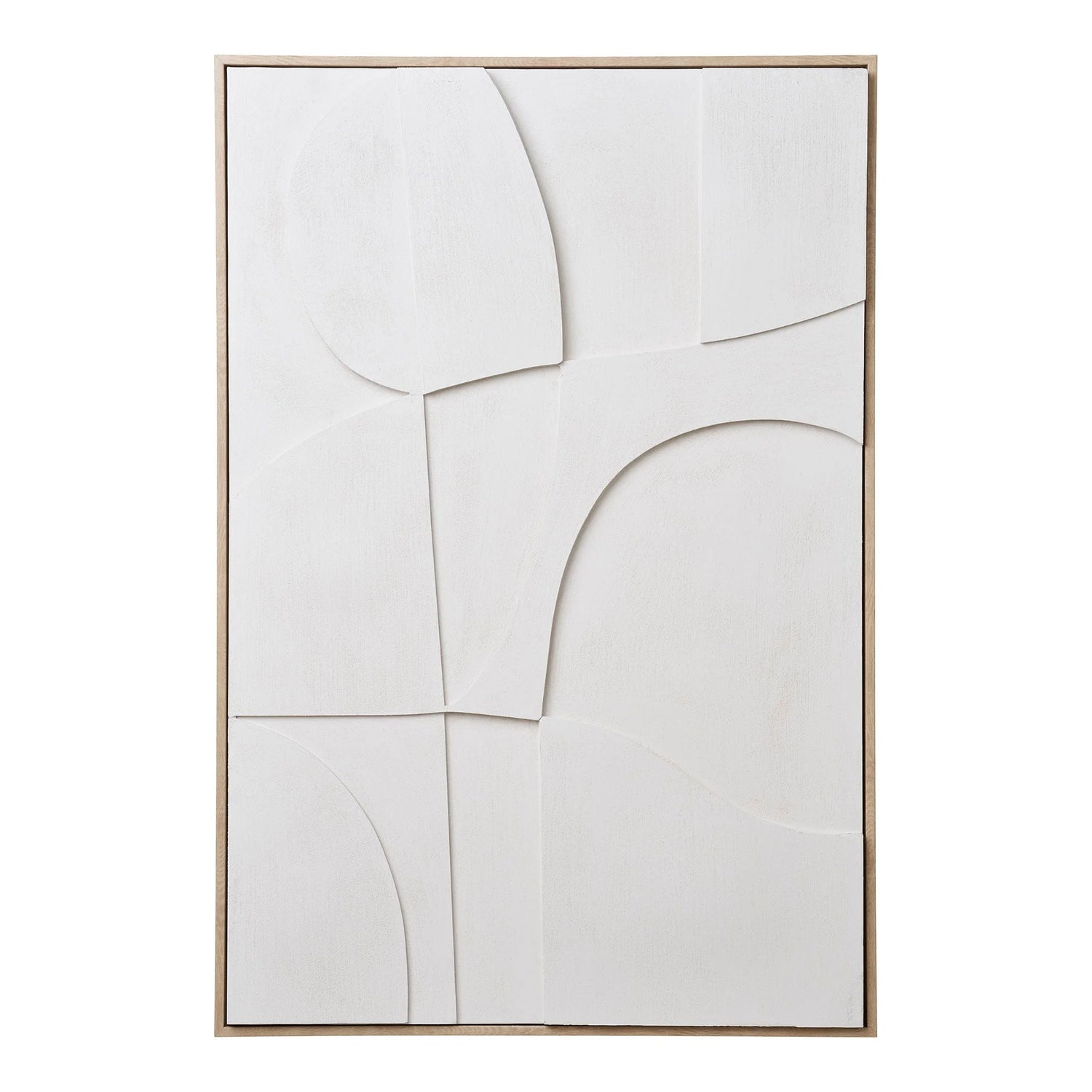 Cadre blanc avec relief géométrique 60x90 cm