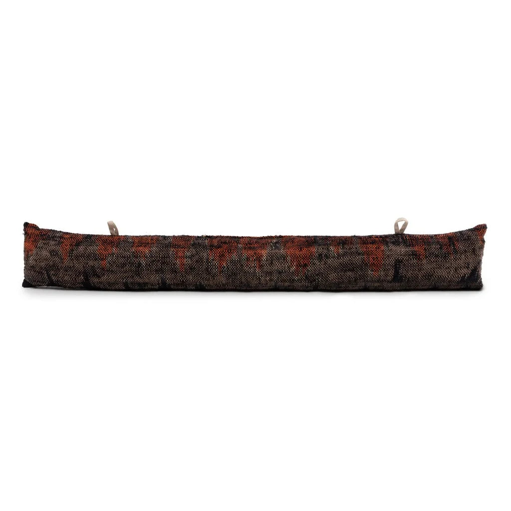 Bord de porte en tissu à motifs pour stopper les courants dans le style Le Cale-Porte Oh My Gee Noir Orange