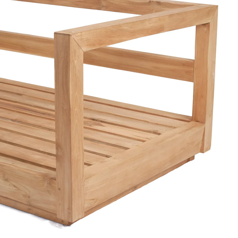 Canapé 2 places en teck recyclé pour extérieur naturel