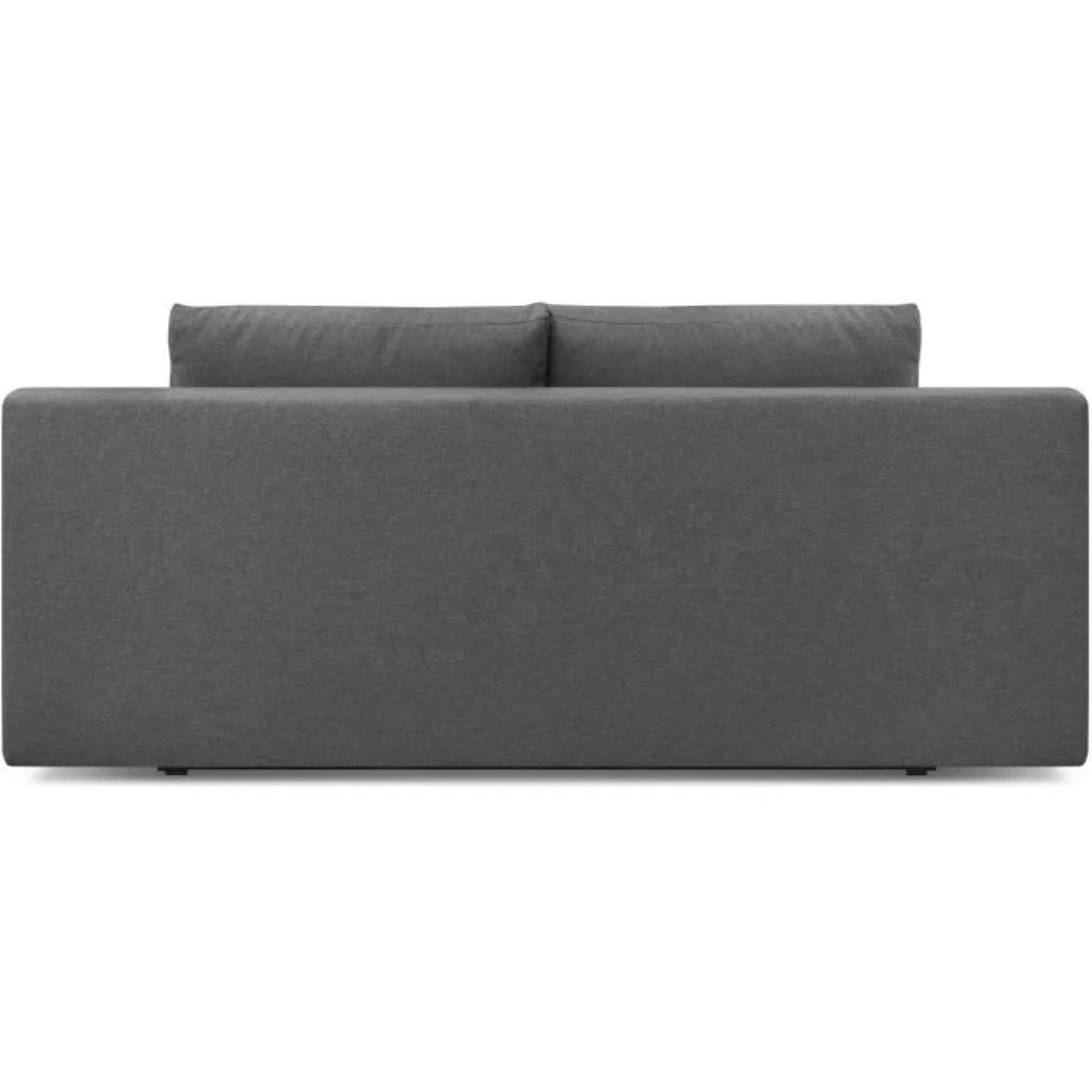 Canapé convertible en tissu gris anthracite avec lignes épurées et design minimaliste
