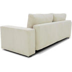 Canapé convertible velours côtelé beige crème 239x86 cm