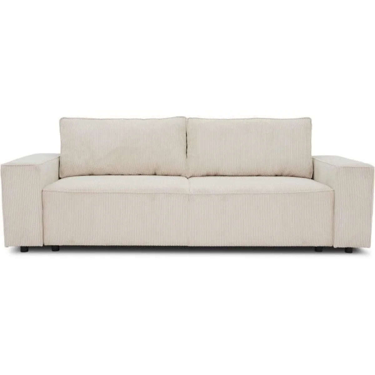 Canapé convertible velours côtelé crème 239x86 cm