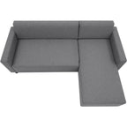 Canapé d’angle réversible en tissu anthracite avec méridienne droite, design moderne