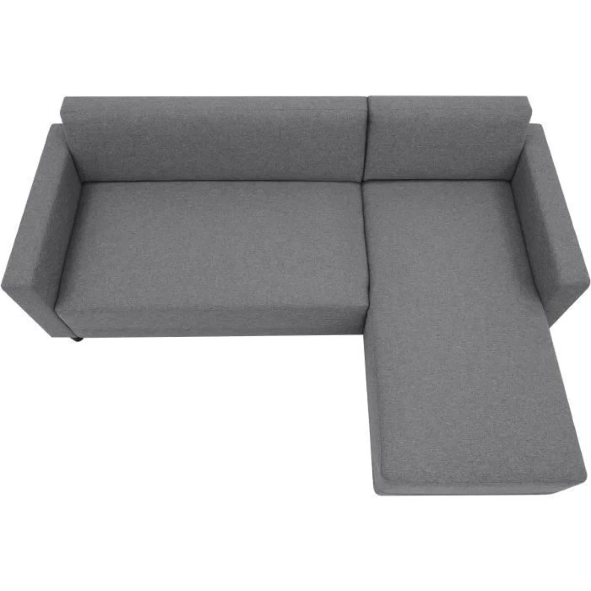 Canapé d’angle réversible en tissu anthracite avec méridienne droite, design moderne