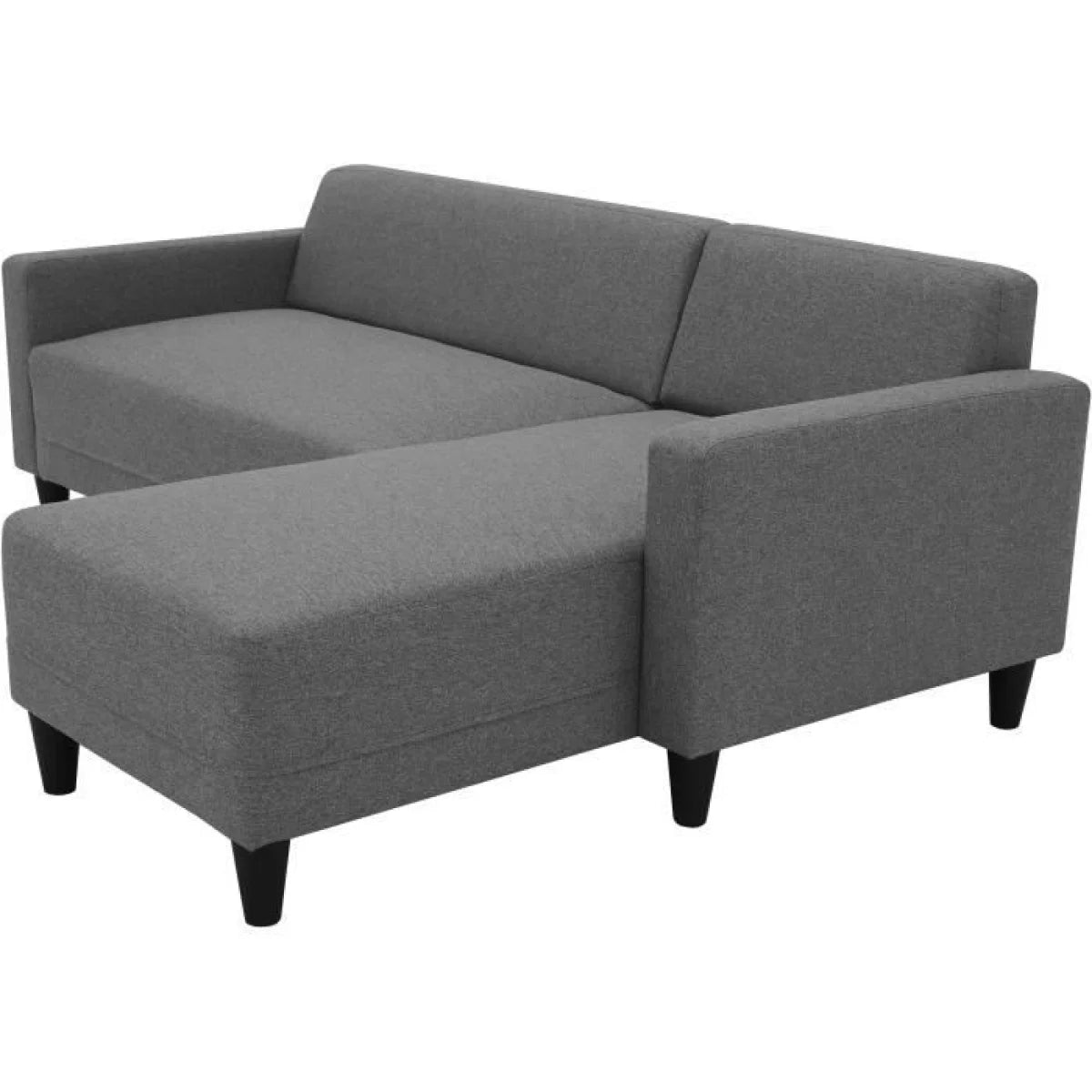 Canapé d’angle réversible en tissu anthracite avec méridienne droite, 197x117 cm