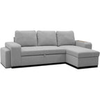 Canapé d’angle réversible gris clair avec méridienne droite 247x143 cm