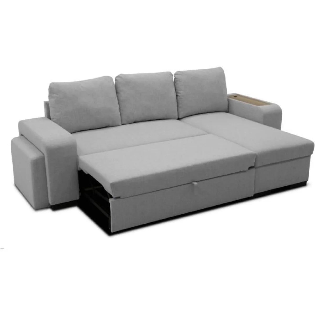 Canapé d’angle réversible gris clair avec stockage, 247x143 cm
