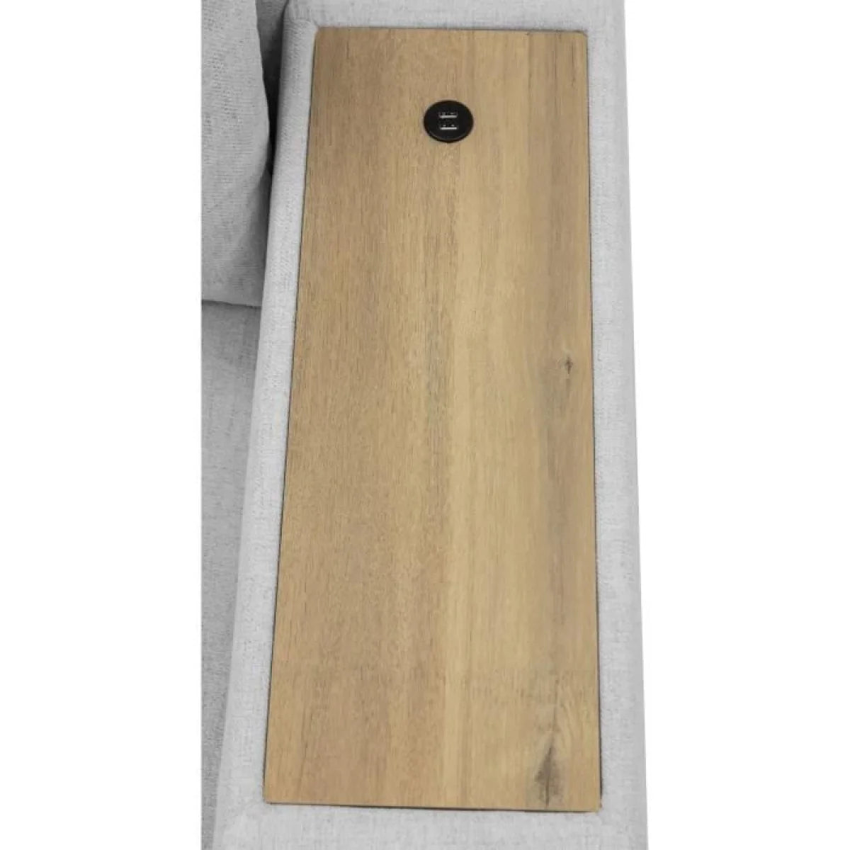 Planche à découper en bois clair avec poignée noire ronde