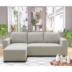 Canapé d’angle réversible gris clair avec méridienne gauche 224x155 cm