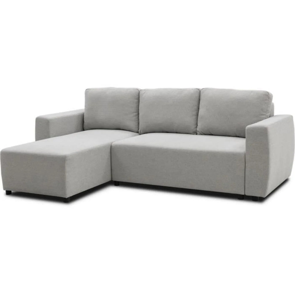Canapé d’angle réversible gris clair 224x155 cm, méridienne gauche