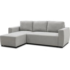 Canapé d’angle réversible gris clair 224x155 cm, méridienne gauche