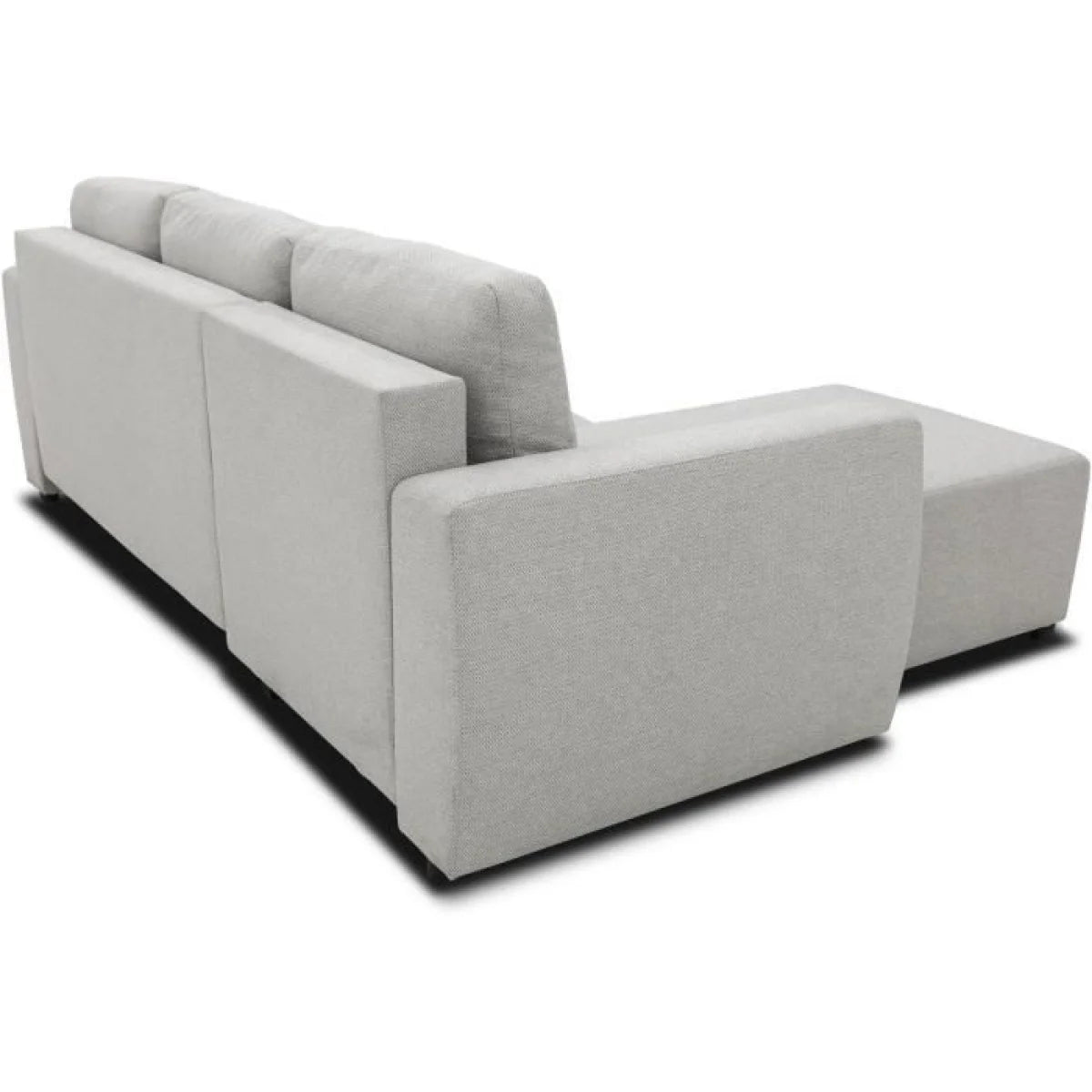 Canapé d’angle réversible gris clair, 224x155 cm, design minimaliste blanc