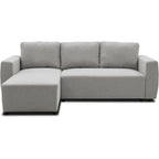 Canapé d’angle réversible gris clair avec méridienne gauche 224x155 cm