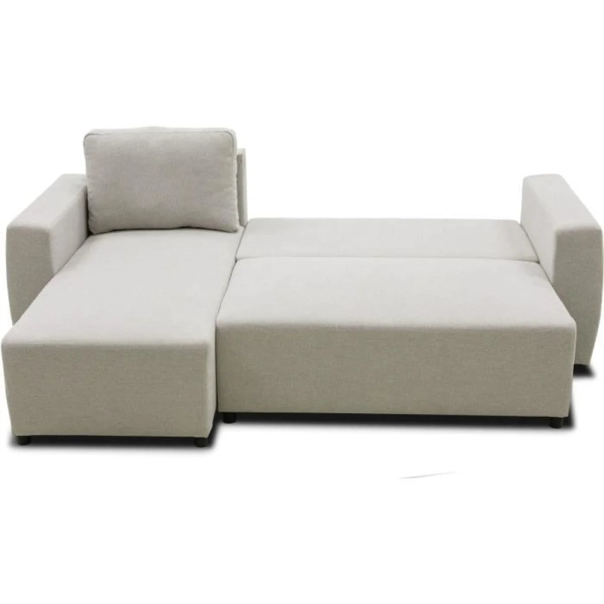 Canapé d’angle réversible en tissu gris clair 224x155 cm