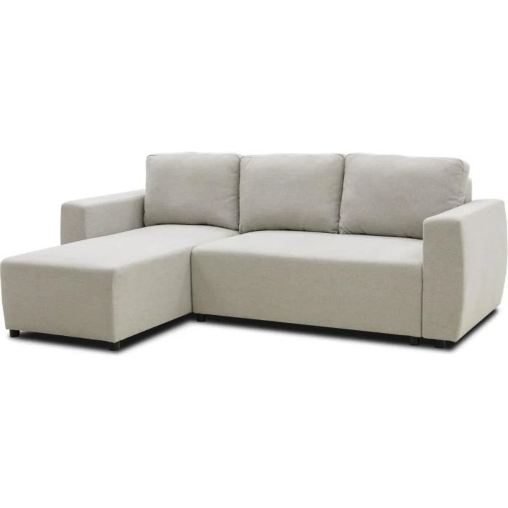 Canapé d’angle réversible gris clair, tissu, méridienne gauche, 224x155 cm