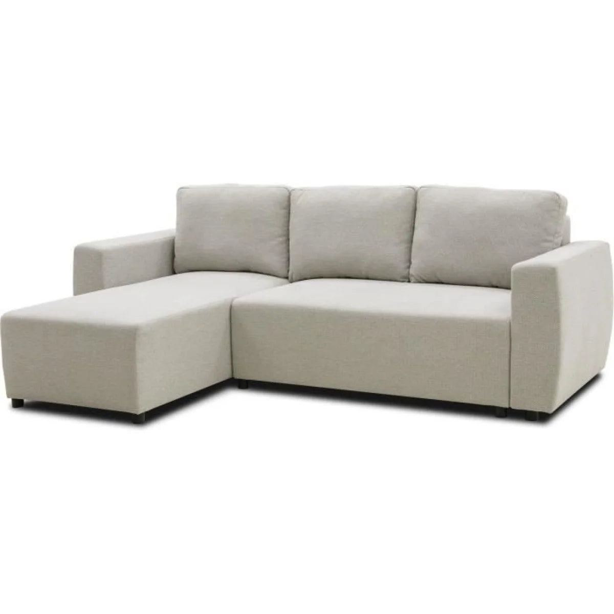 Canapé d’angle réversible gris clair, tissu, méridienne gauche, 224x155 cm