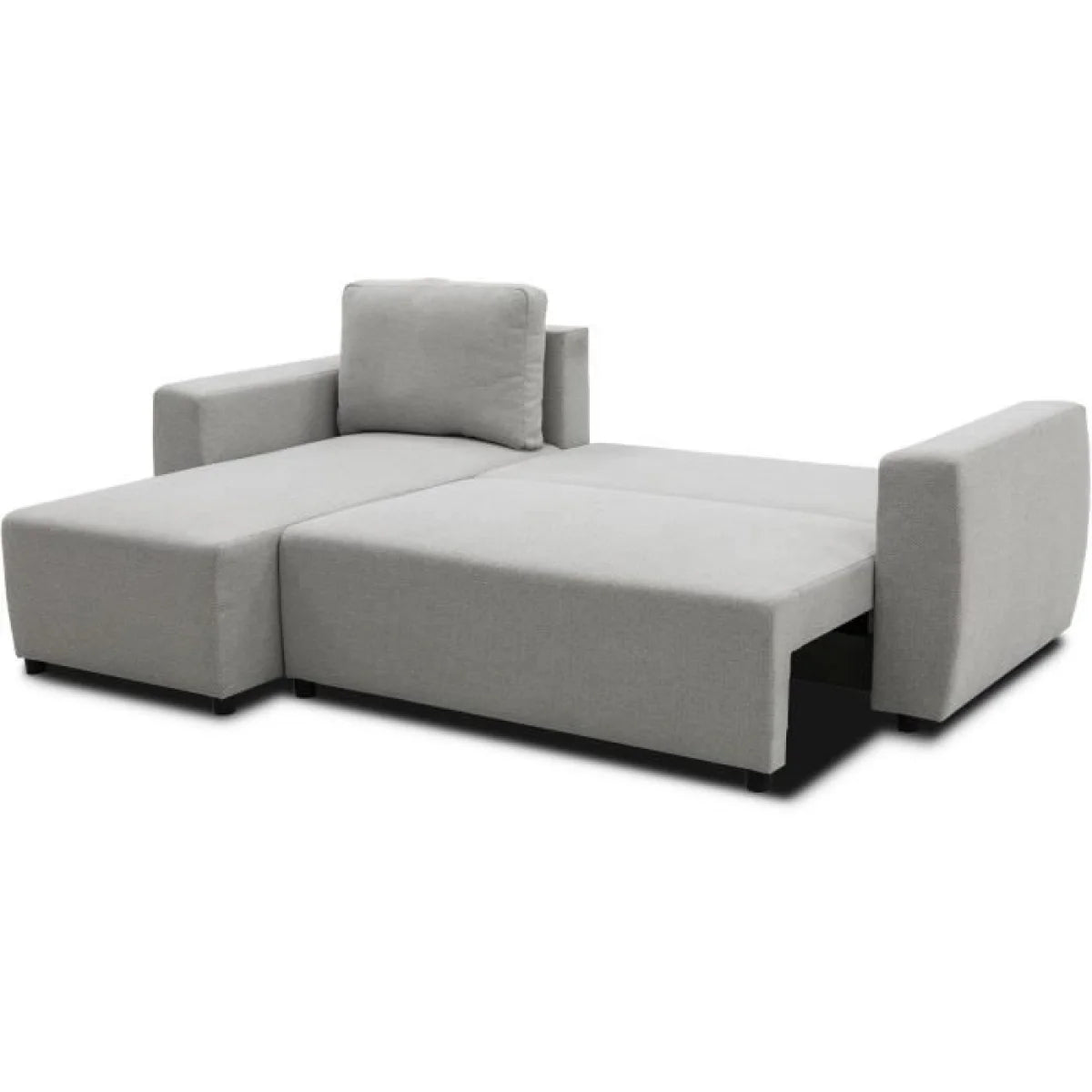 Canapé d’angle réversible gris clair 224x155 cm avec méridienne gauche
