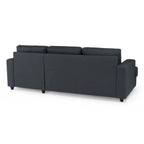 Canapé d’angle en tissu gris anthracite avec méridienne droite et design moderne