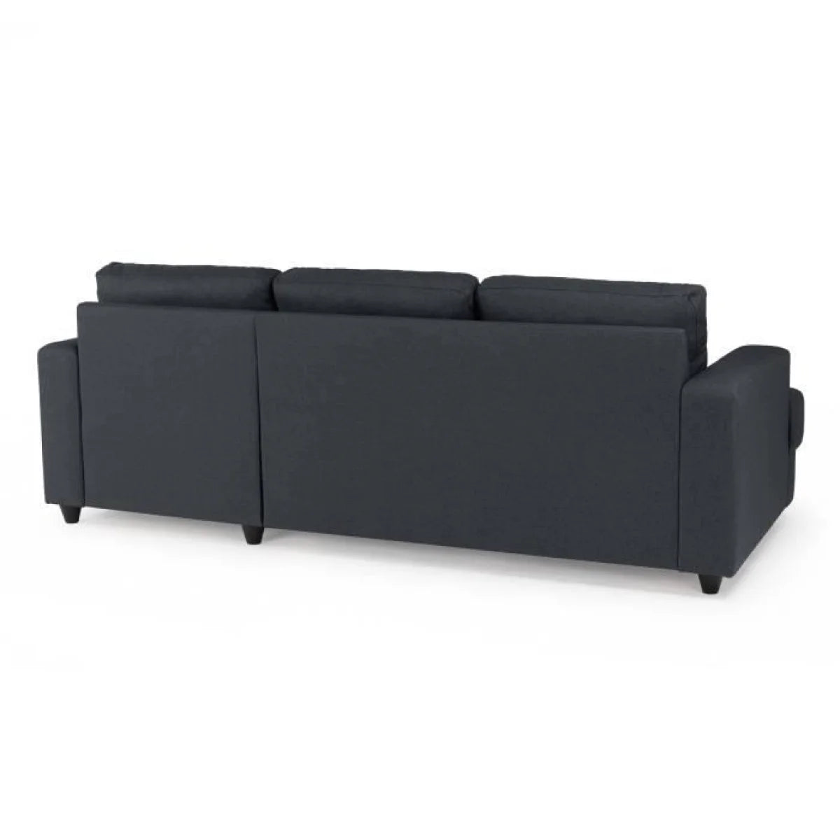 Canapé d’angle en tissu gris anthracite avec méridienne droite et design moderne