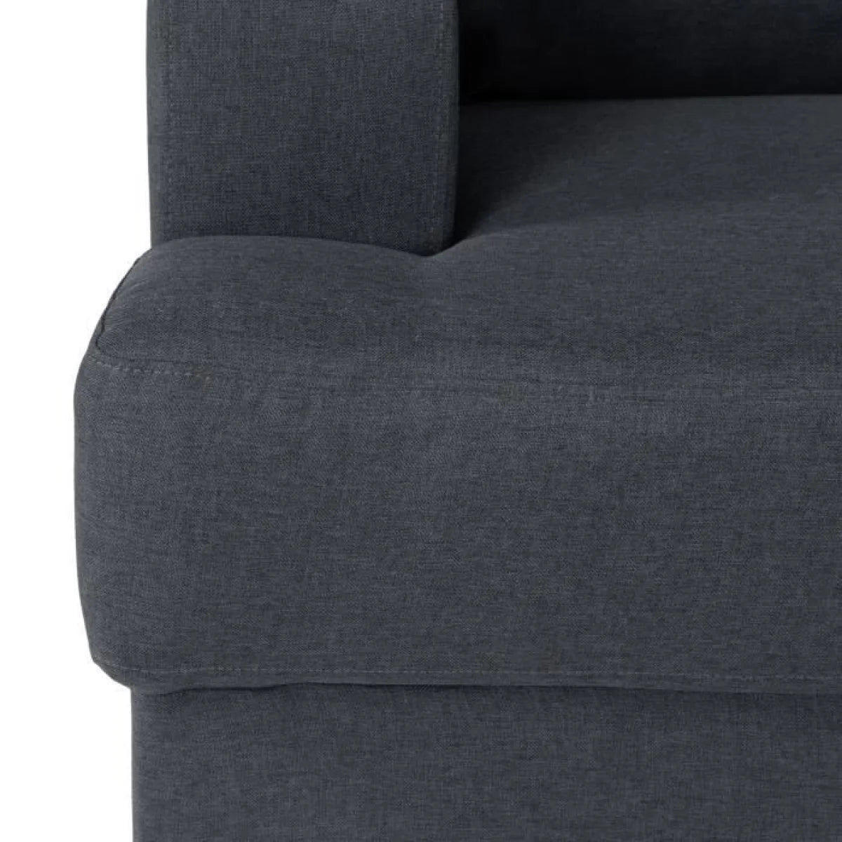 Canapé d’angle en tissu gris anthracite avec méridienne droite et fauteuil moderne