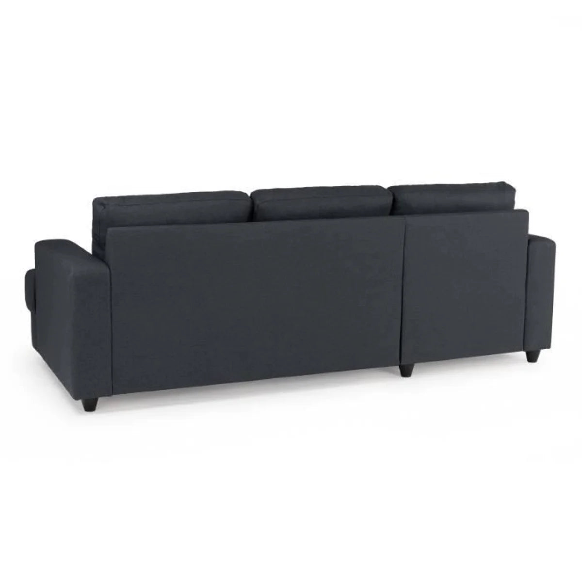 Canapé d’angle tissu gris anthracite méridienne gauche, design moderne et lignes épurées