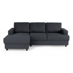 Canapé d angle en tissu gris anthracite avec méridienne gauche, design moderne