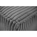 Canapé droit velours côtelé gris anthracite avec accoudoirs larges 241x86 cm