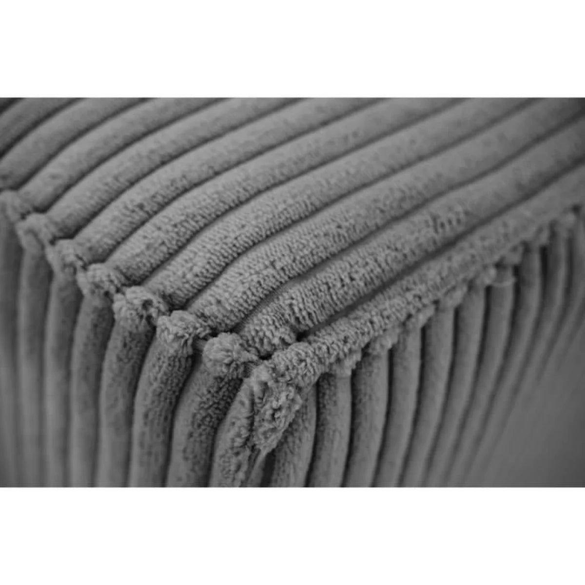 Canapé droit velours côtelé gris anthracite avec accoudoirs larges 241x86 cm