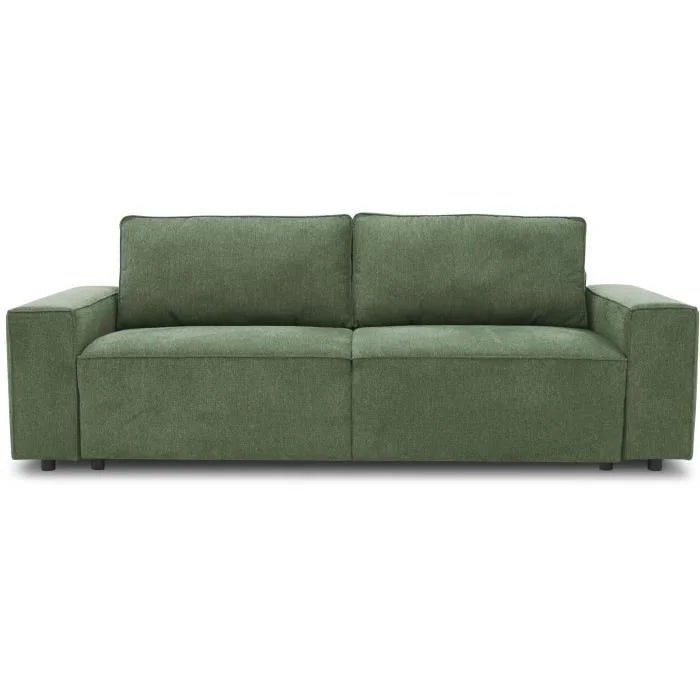 Canapé-lit contemporain vert olive avec coffre de rangement – 239x117 cm