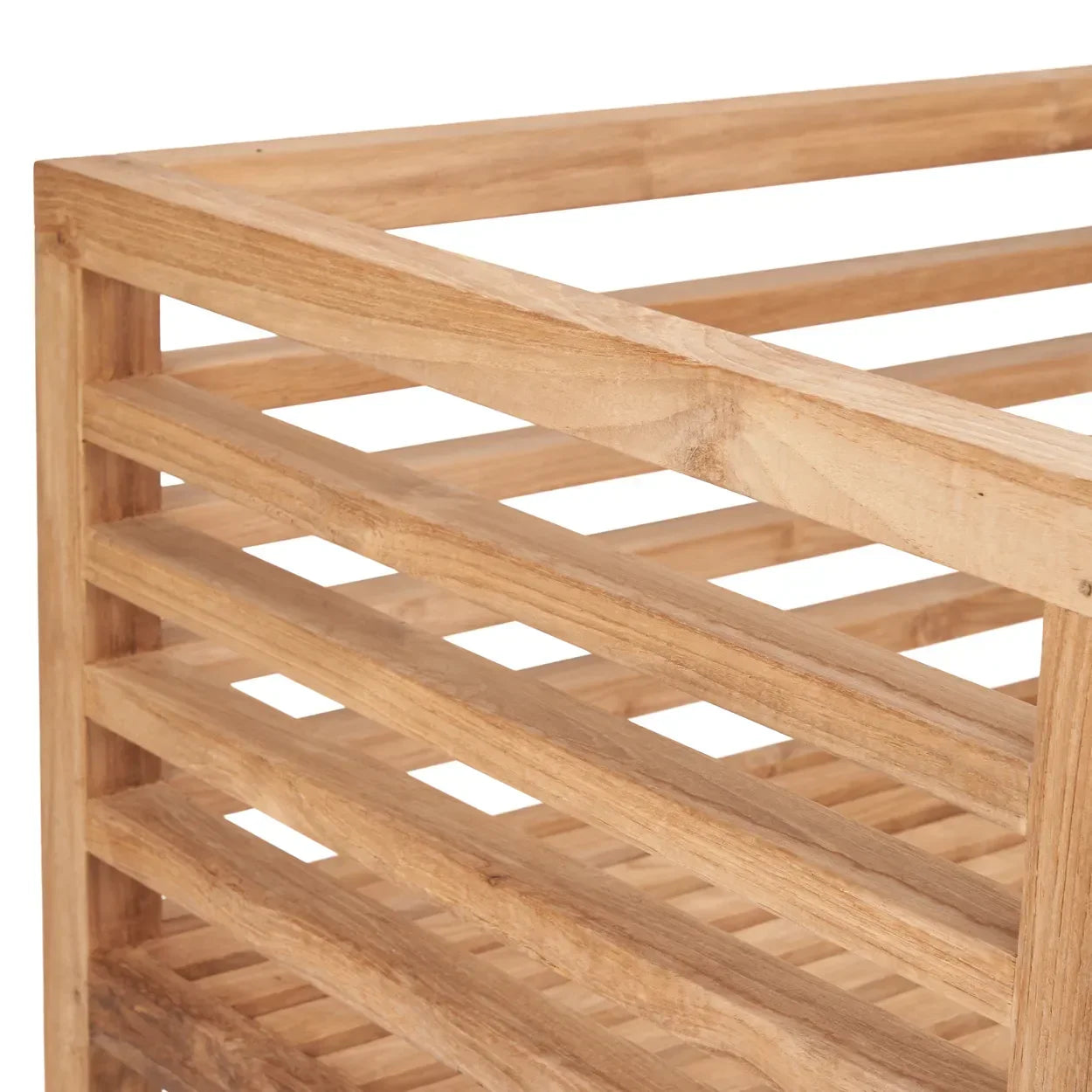 Cube de rangement en bois à lattes pour Canapé modulaire 2 places en teck recyclé naturel